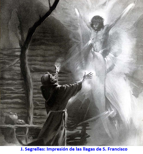 J. Segrelles: Impresi&oacute;n de las llagas de S. Francisco