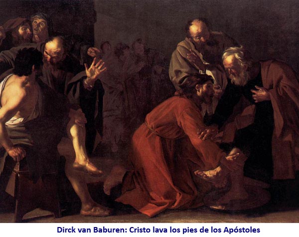 Dirck van Baburen: Cristo lava los pies de los Apóstoles