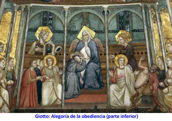 Giotto: Alegoría de la obediencia (parte inferior)