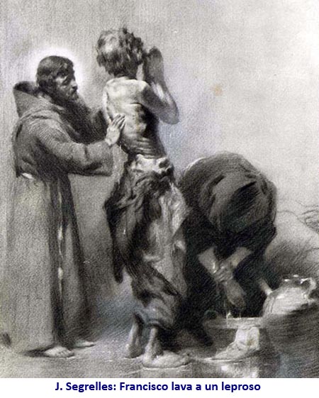 J. Segrelles: Francisco lava a un leproso