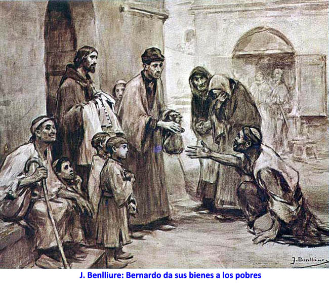 <J. Benlliure: Bernardo da sus bienes a los pobres
