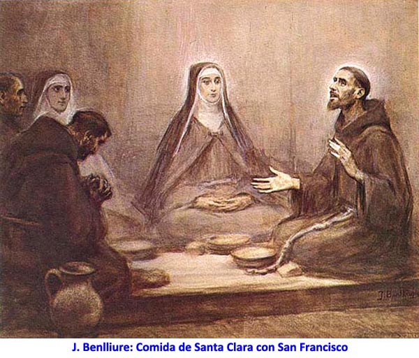 J. Benlliure: Comida de Santa Clara con San Francisco