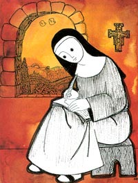 Dibujo Franciscanos, Clara escribe