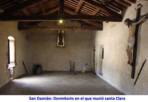 San Damián: Dormitorio en el que murió santa Clara