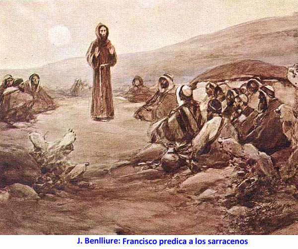 J. Benlliure: Francisco predica a los sarracenos