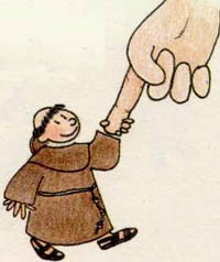Dibujo franciscano - Mano Dios