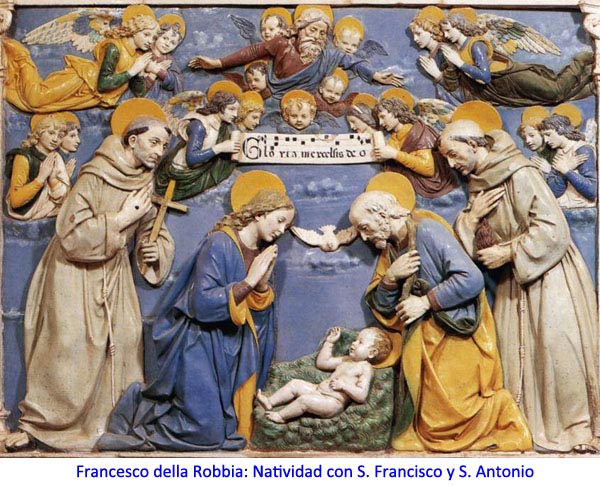 Francesco della Robbia: Natividad con S. Francisco y S. Antonio