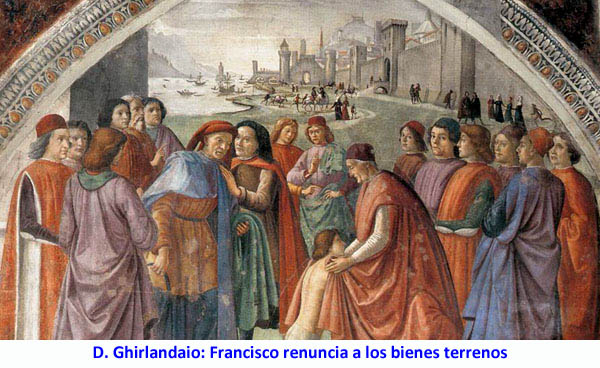 D. Ghirlandaio: Francisco renuncia a los bienes terrenos