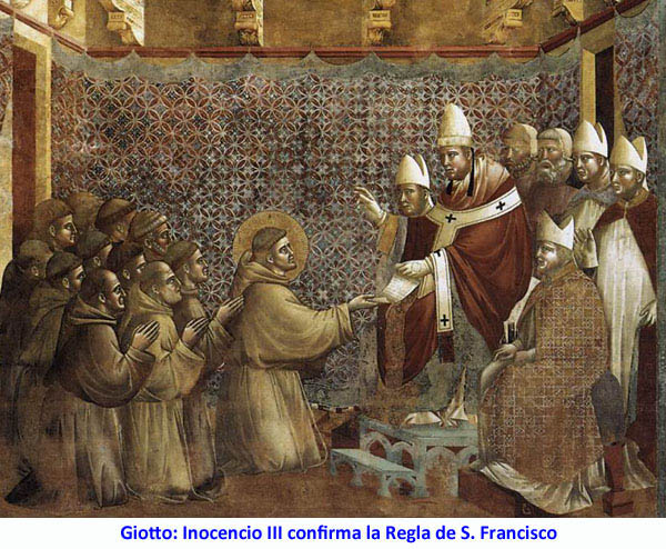 Giotto: Inocencio III confirma la Regla de S. Francisco