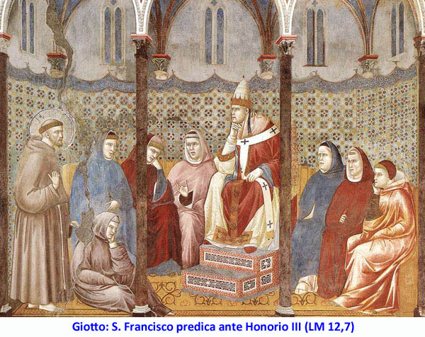 Giotto: S. Francisco predica ante Honorio III (LM 12,7)