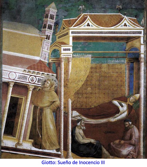 Giotto: Sueño de Inocencio III