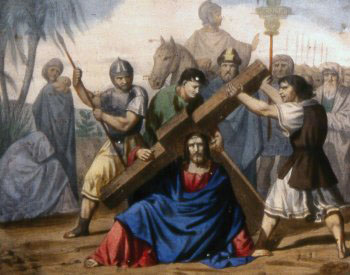 NOVENA ESTACIÓN Jesús cae por tercera vez bajo el peso de la cruz