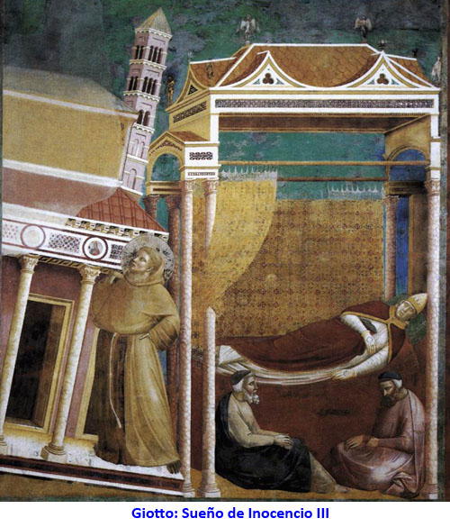 Giotto: Sueño de Inocencio III