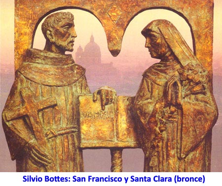 Fr. Silvio Bottes: San Francisco y santa Clara (bronce)