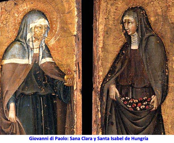 Giovanni di Paolo: Sana Clara y Santa Isabel de Hungría