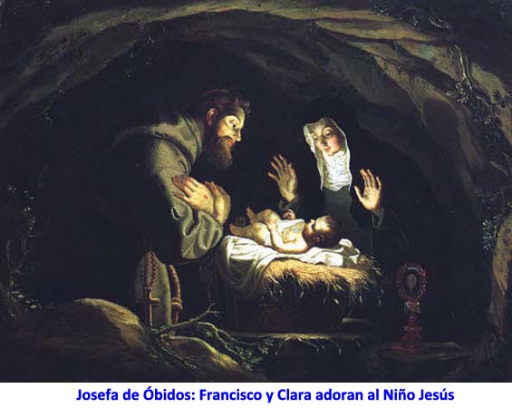 Josefa de Óbidos: Francisco y Clara adoran al Niño Jesús