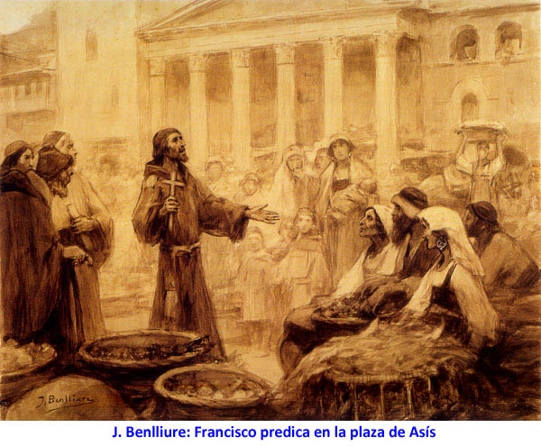 J. Benlliure: Francisco predica en la plaza de Ass