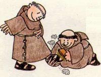 Dibujo Franciscano - Limpia sandalias
