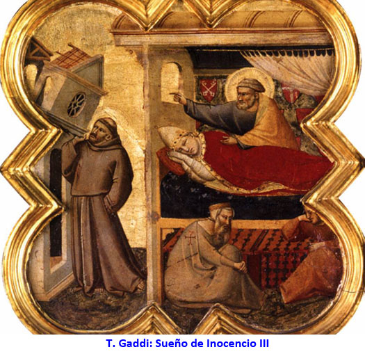 T. Gaddi: Sueño de Inocencio III