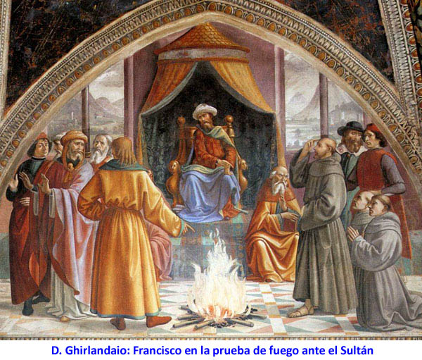 D. Ghirlandaio: Francisco en la prueba de fuego ante el Sultán