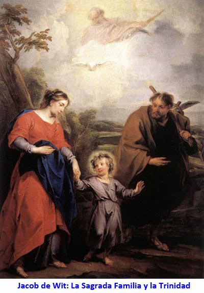 Jacob de Wit: La Sagrada Familia y la Trinidad