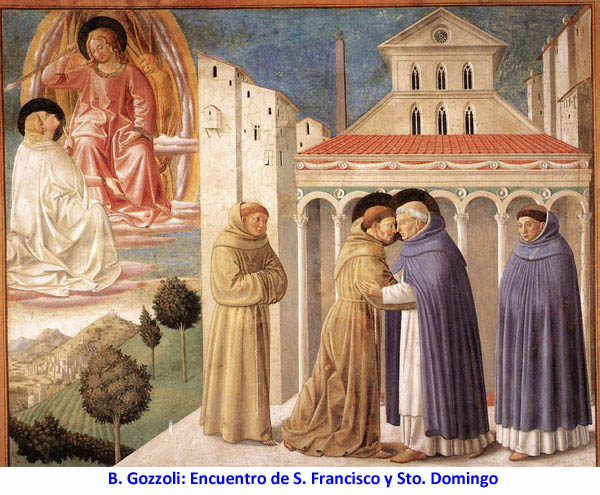 B. Gozzoli: Encuentro de S. Francisco y Sto. Domingo