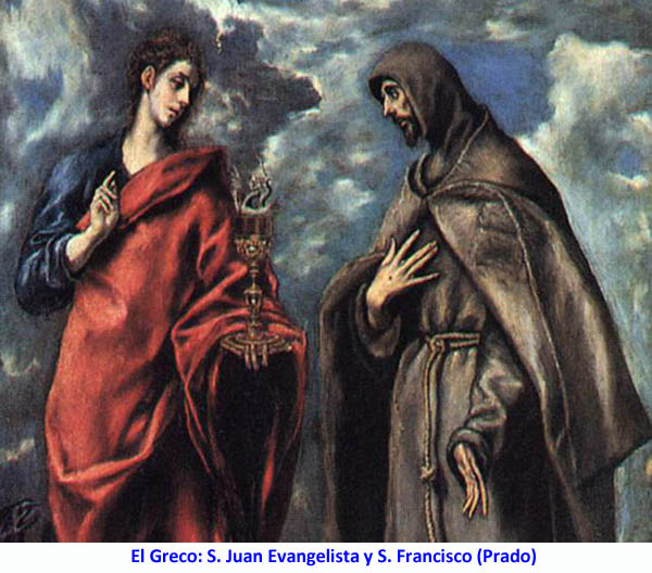 El Greco: S. Juan Evangelista y S. Francisco (Prado)